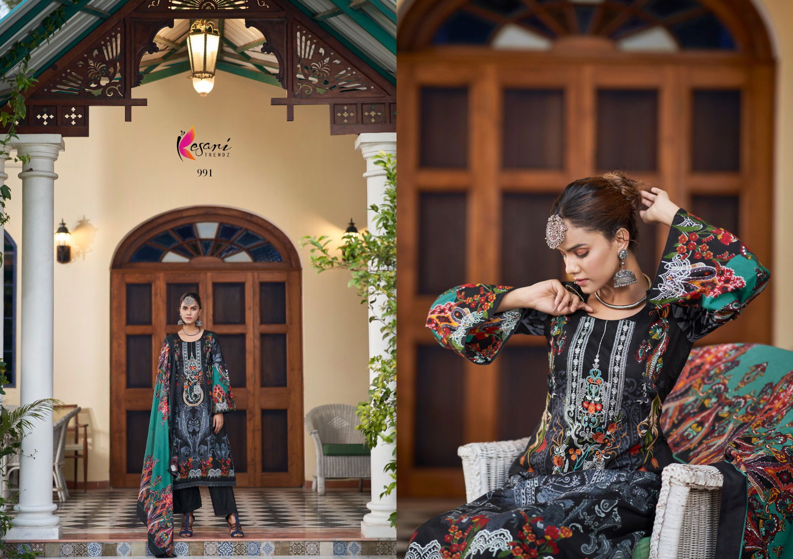 Kesari Casual Wear Wholesale Karachi Cotton Dress Material